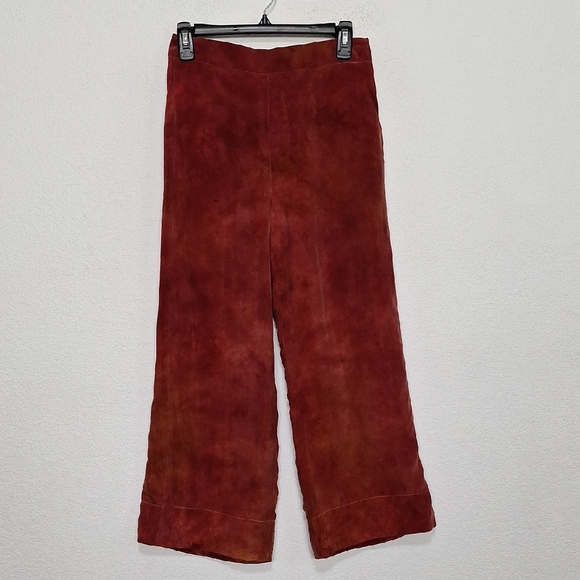 Johnny Was Amanda Bond Bohemian Quiet Luxury Rust Gillian Crop Pants Size S - Picture 2 of 13